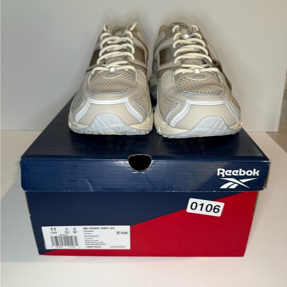 Reebok RBK Premier Trinity KFS Running Shoes Beige Gray - Unisex - NEW - Picture 9 of 11